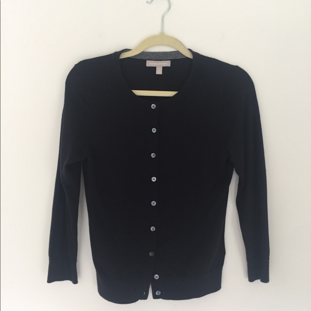 Banana Republic black cardigan.